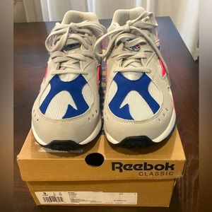 REEBOK AZTREK MENS/UNISEX SHOES GREY/ACID PINK/ROYAL/WHITE NEW IN BOX